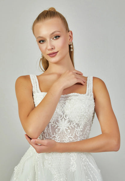 Sleeveless Maxi Tulle Regular Wedding Dress Unit Price: €240