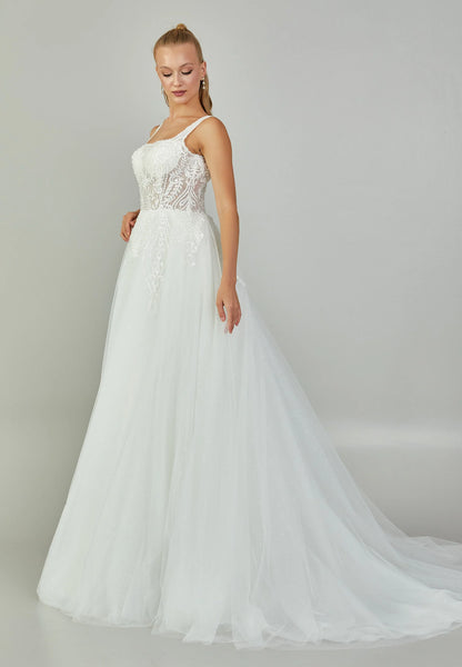 Sleeveless Maxi Tulle Regular Wedding Dress Unit Price: €240