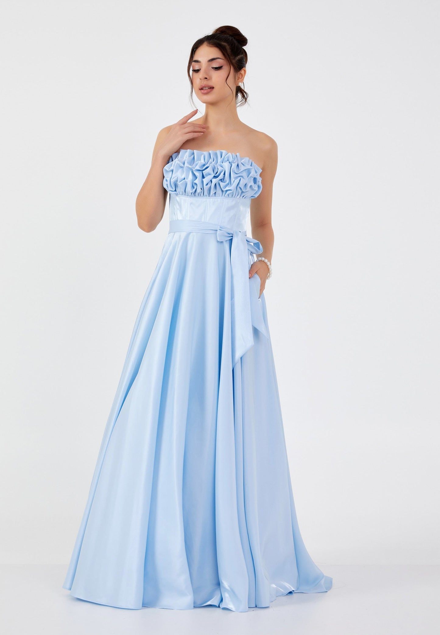Strapless Maxi Polyester A - Line Regular Prom Dress Unit Price: €60