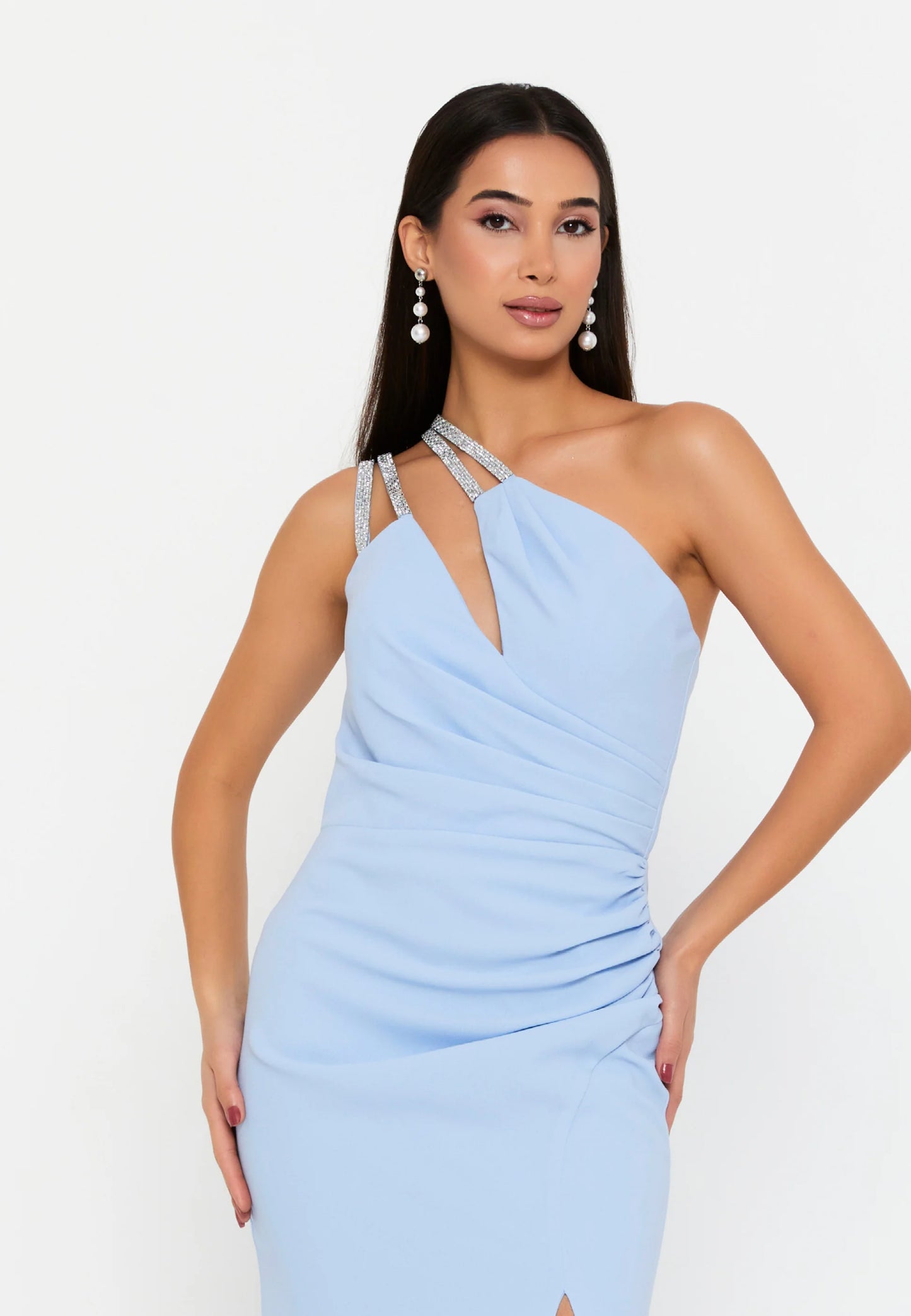 One Shoulder Maxi Viscose Mermaid Regular Wedding Guest Dress Unit Price: €47