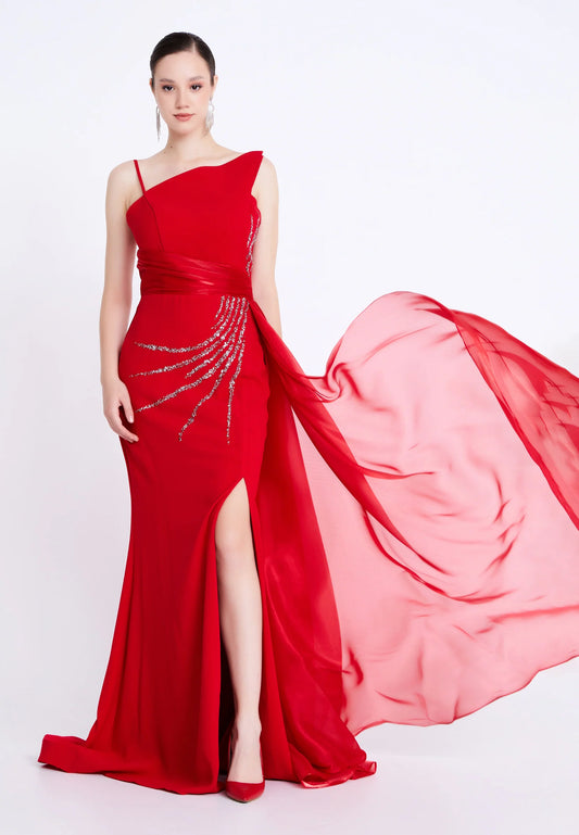 Sleeveless Maxi Viscose Mermaid Regular Wedding Guest Dress Unit Price: €86