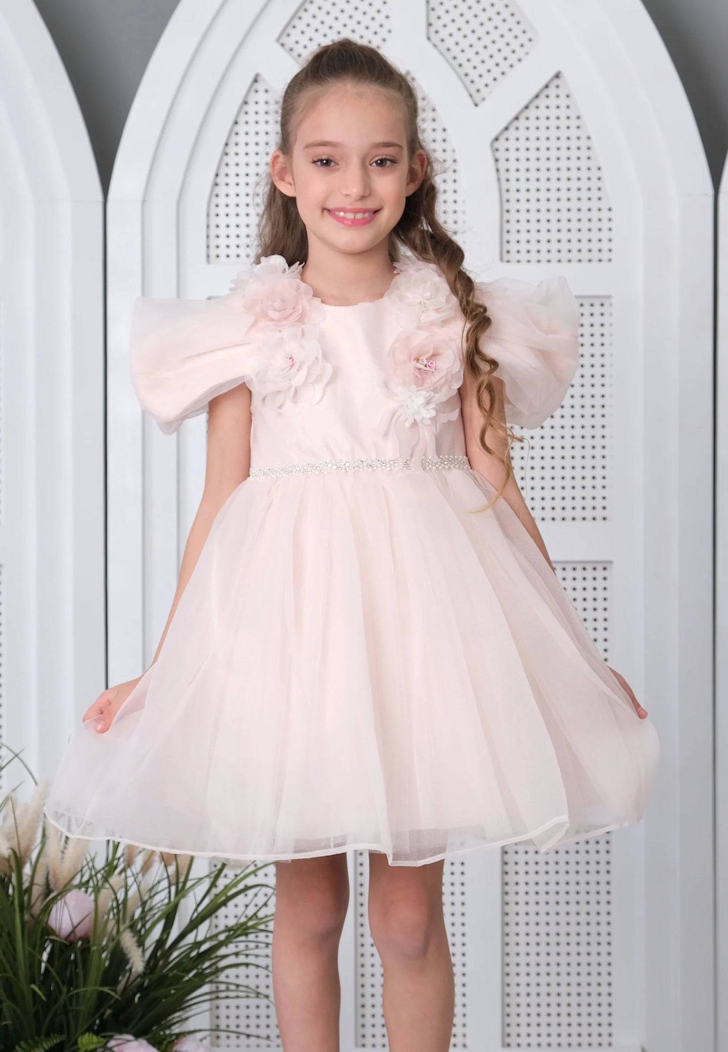 Girl Short Sleeve Tulle Floral A - Line 4 - 8 Ages Special Occasion Dress Unit Price: €20
