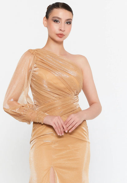 One Shoulder Maxi Tulle Mermaid Regular Evening Dress Unit Price: €55