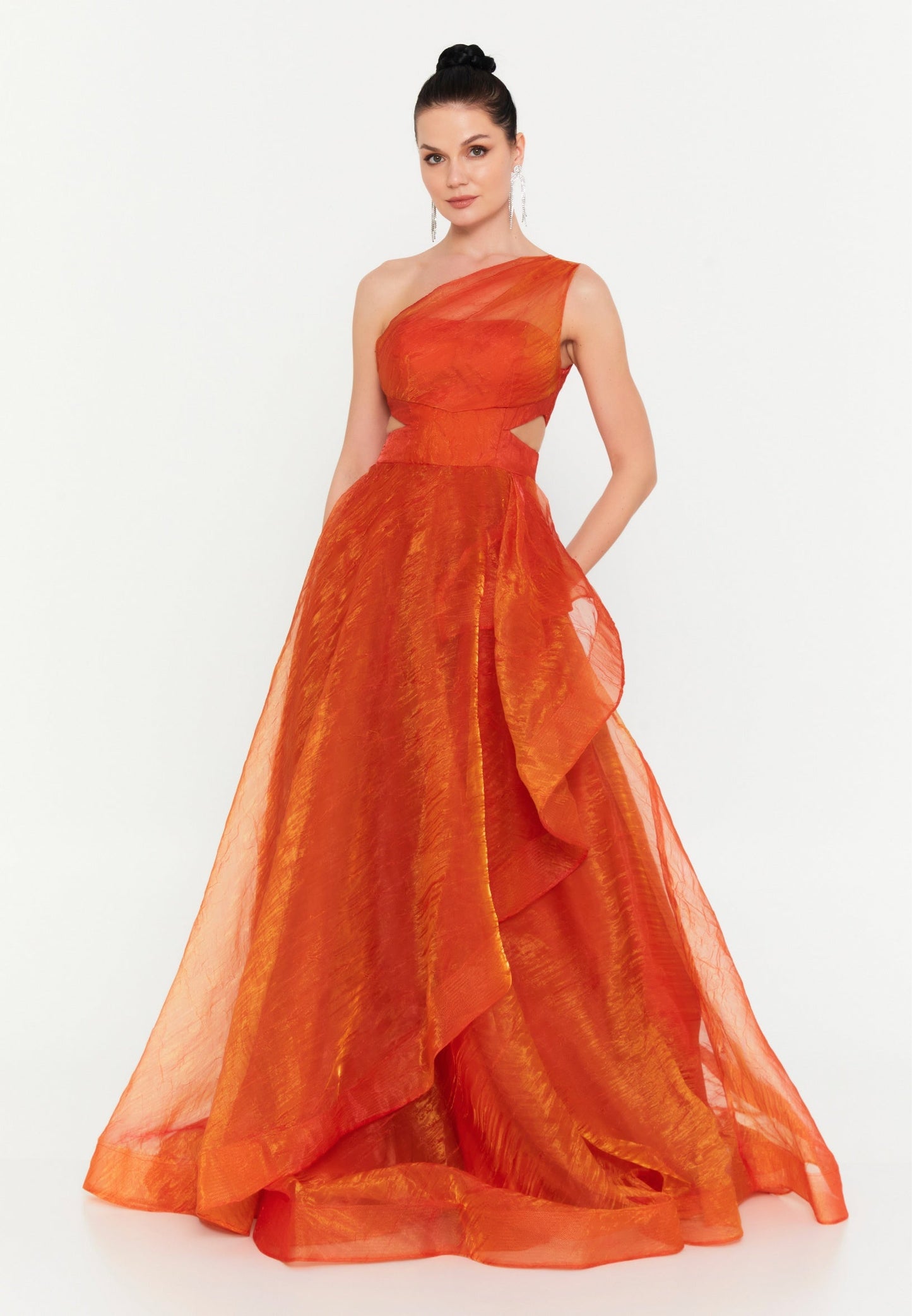 One Shoulder Maxi Polyester A - Line Regular Prom Dress Unit Price: €72