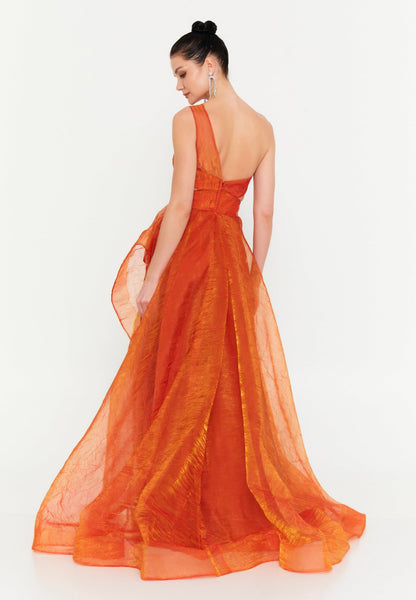 One Shoulder Maxi Polyester A - Line Regular Prom Dress Unit Price: €72