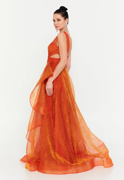 One Shoulder Maxi Polyester A - Line Regular Prom Dress Unit Price: €72