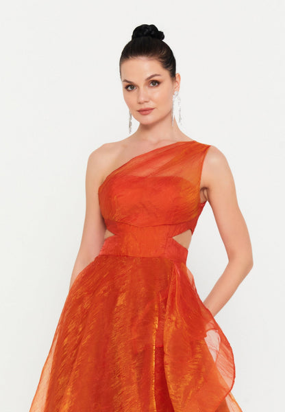 One Shoulder Maxi Polyester A - Line Regular Prom Dress Unit Price: €72