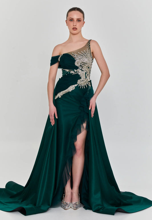 Off Shoulder Maxi Polyester Regular Engagement Dress Unit Price: €270