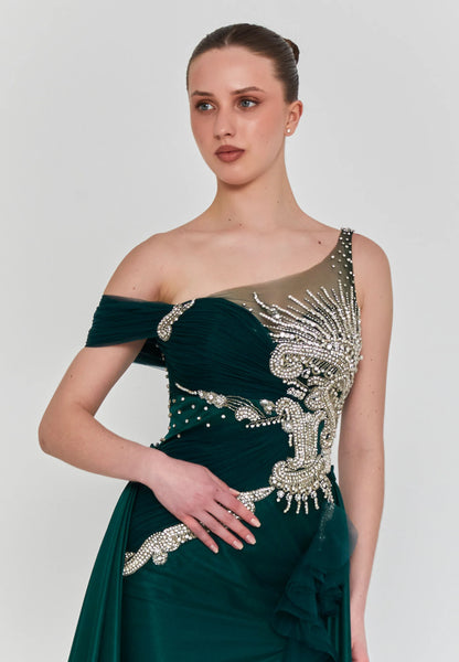 Off Shoulder Maxi Polyester Regular Engagement Dress Unit Price: €270