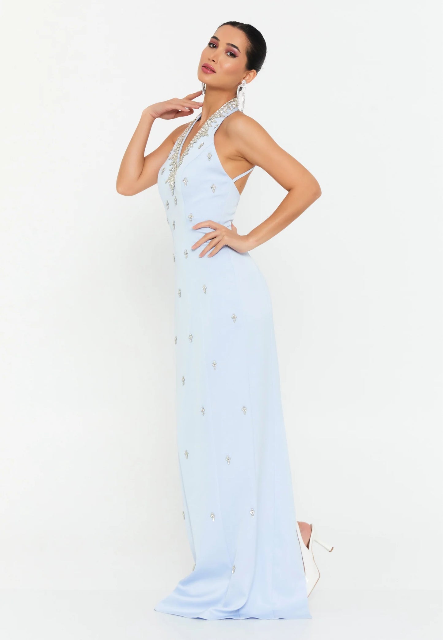Sleeveless Maxi Polyester Column Regular Wedding Guest Dress Unit Price: €140