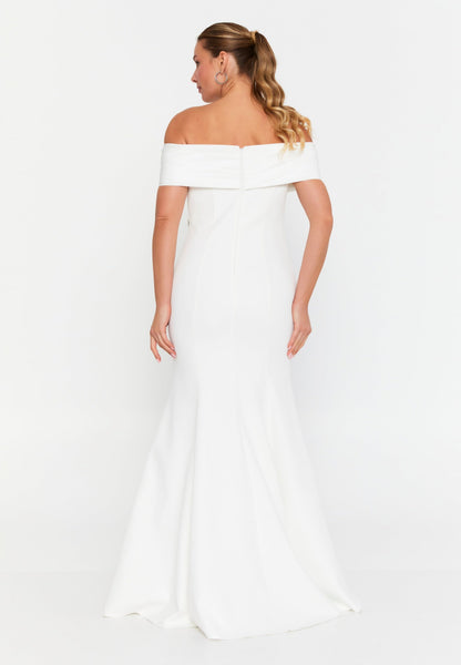 Off Shoulder Maxi Crepe Mermaid Plus Size Wedding Guest Dress Unit Price: €60