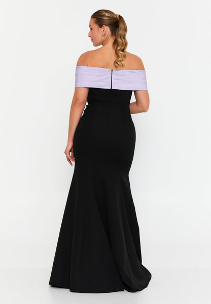 Off Shoulder Maxi Crepe Mermaid Plus Size Wedding Guest Dress Unit Price: €60