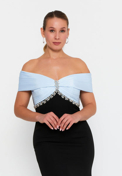 Off Shoulder Maxi Crepe Mermaid Plus Size Wedding Guest Dress Unit Price: €60