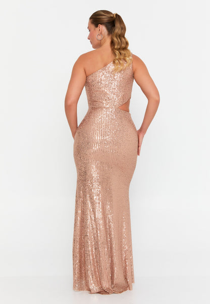 One Shoulder Maxi Sequin Mermaid Plus Size Wedding Guest Dress Unit Price: €72