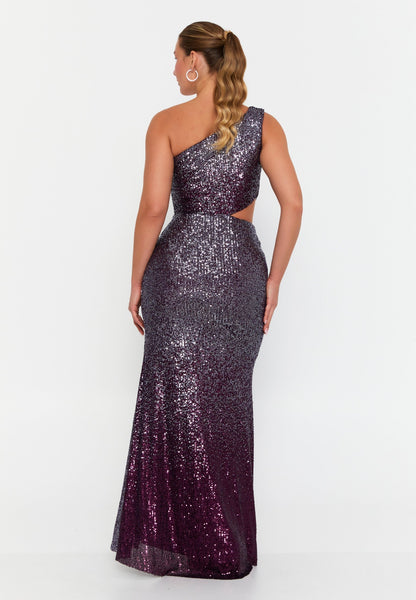 One Shoulder Maxi Sequin Mermaid Plus Size Wedding Guest Dress Unit Price: €72