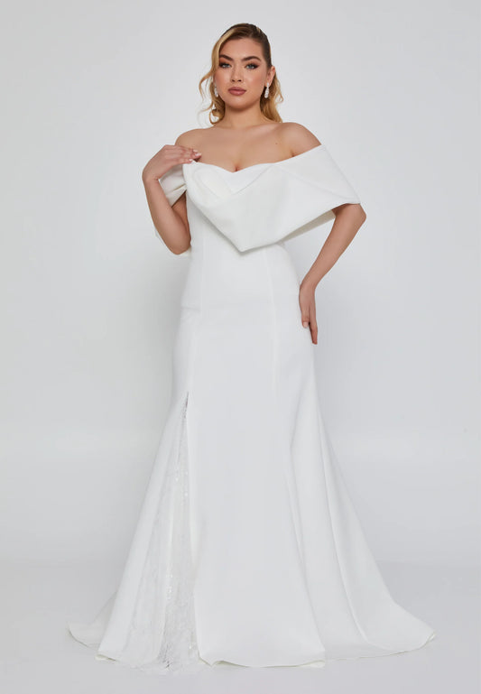 Off Shoulder Maxi Lycra Regular Wedding Dress Unit Price: €330