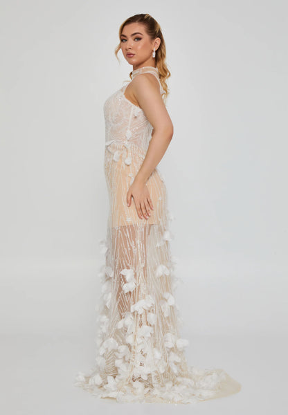 Sleeveless Maxi Tulle Regular Wedding Dress Unit Price: €230