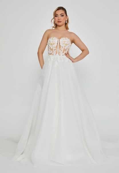 Strapless Maxi Polyester Regular Wedding Dress Unit Price: €210