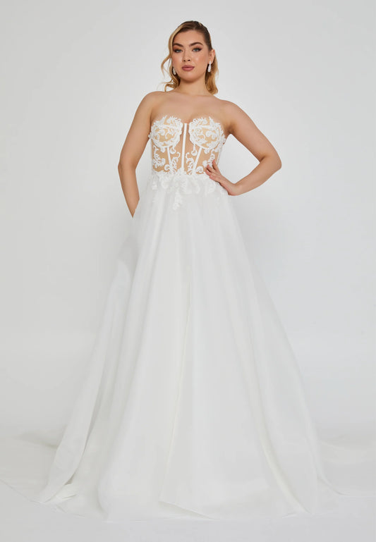 Strapless Maxi Polyester Regular Wedding Dress Unit Price: €210