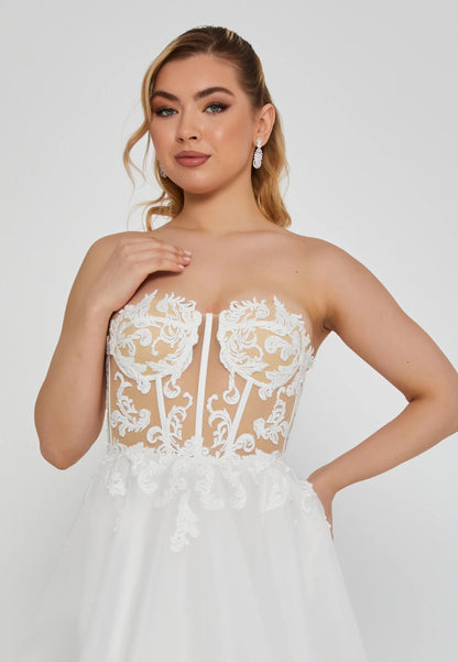 Strapless Maxi Polyester Regular Wedding Dress Unit Price: €210