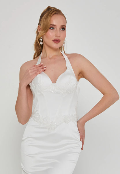 Sleeveless Maxi Polyester Regular Wedding Dress Unit Price: €300