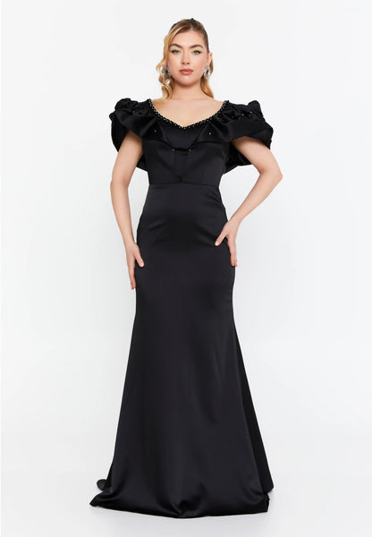 Short Sleeve Maxi Satin Mermaid Regular Wedding Guest Dress Unit Price: €75