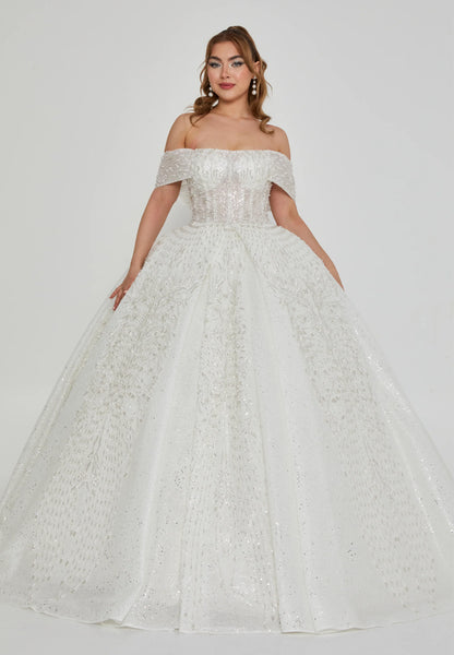 Off Shoulder Maxi Tulle Regular Wedding Dress Unit Price: €780