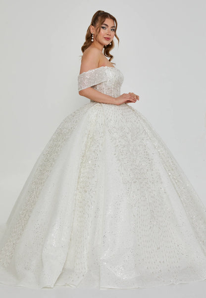 Off Shoulder Maxi Tulle Regular Wedding Dress Unit Price: €780