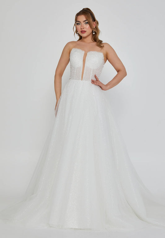 Strapless Maxi Tulle Regular Wedding Dress Unit Price: €210