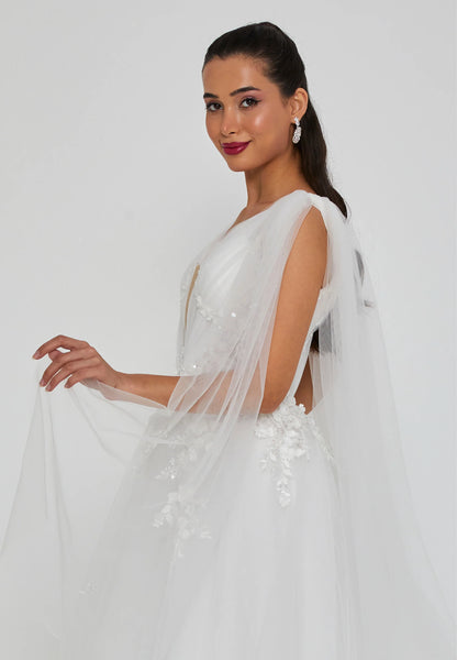 Sleeveless Maxi Tulle Regular Wedding Dress Unit Price: €210