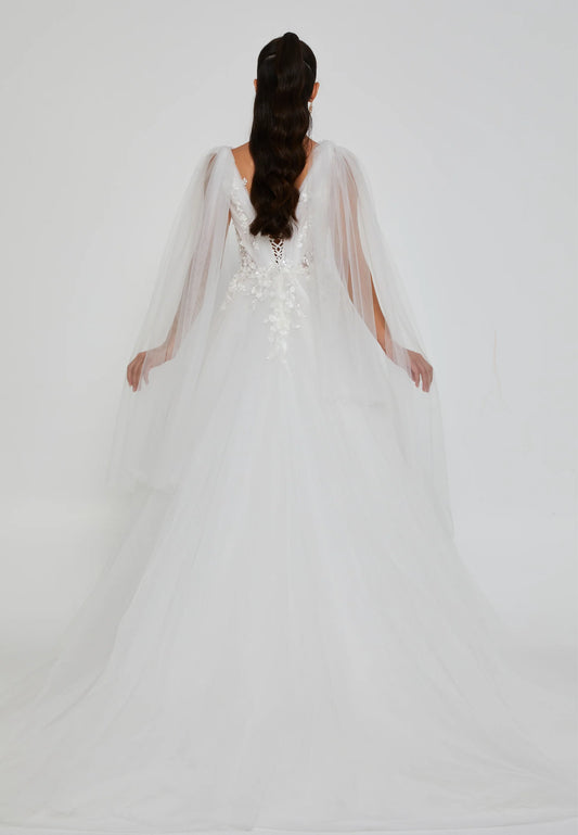 Sleeveless Maxi Tulle Regular Wedding Dress Unit Price: €210