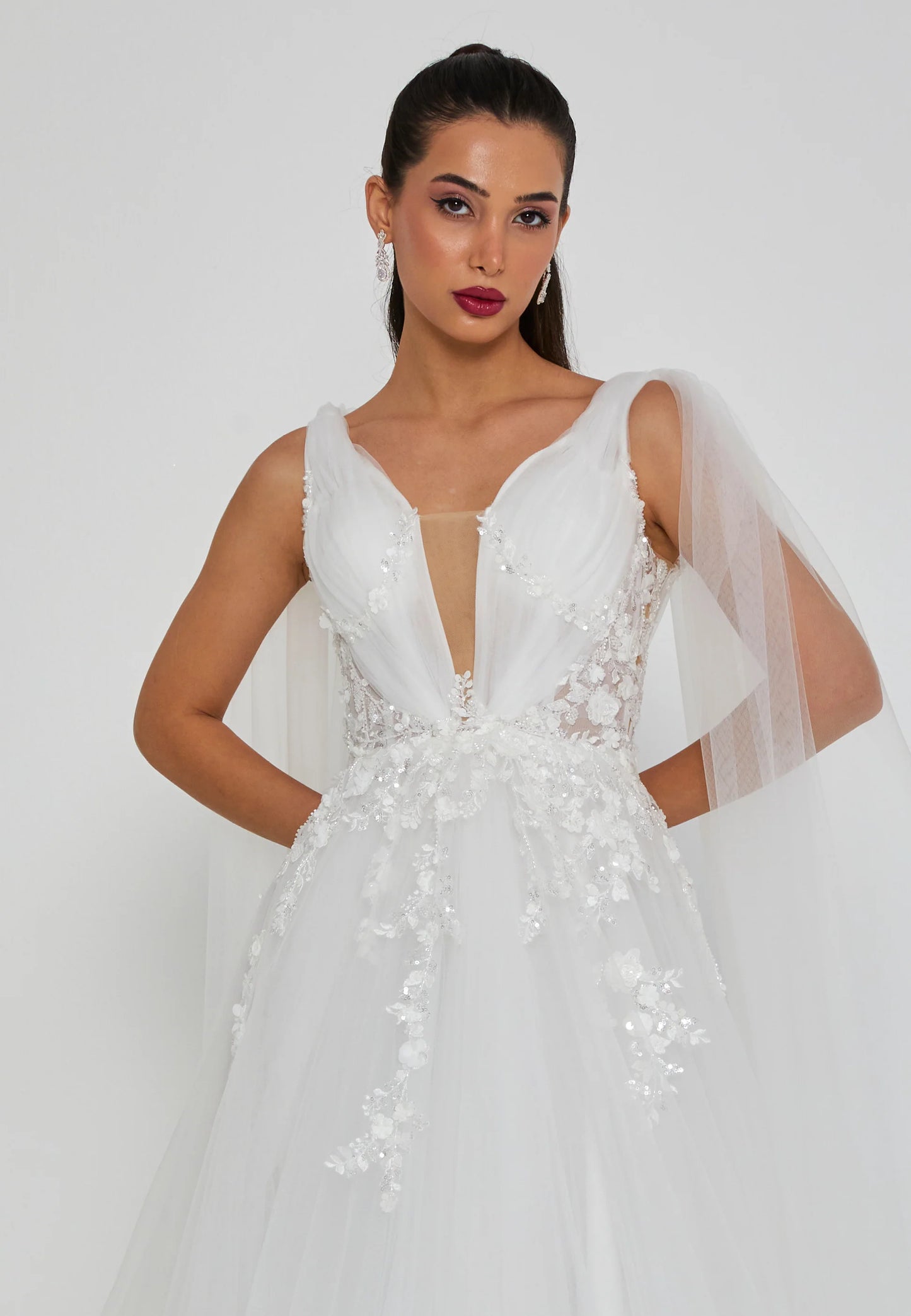 Sleeveless Maxi Tulle Regular Wedding Dress Unit Price: €210