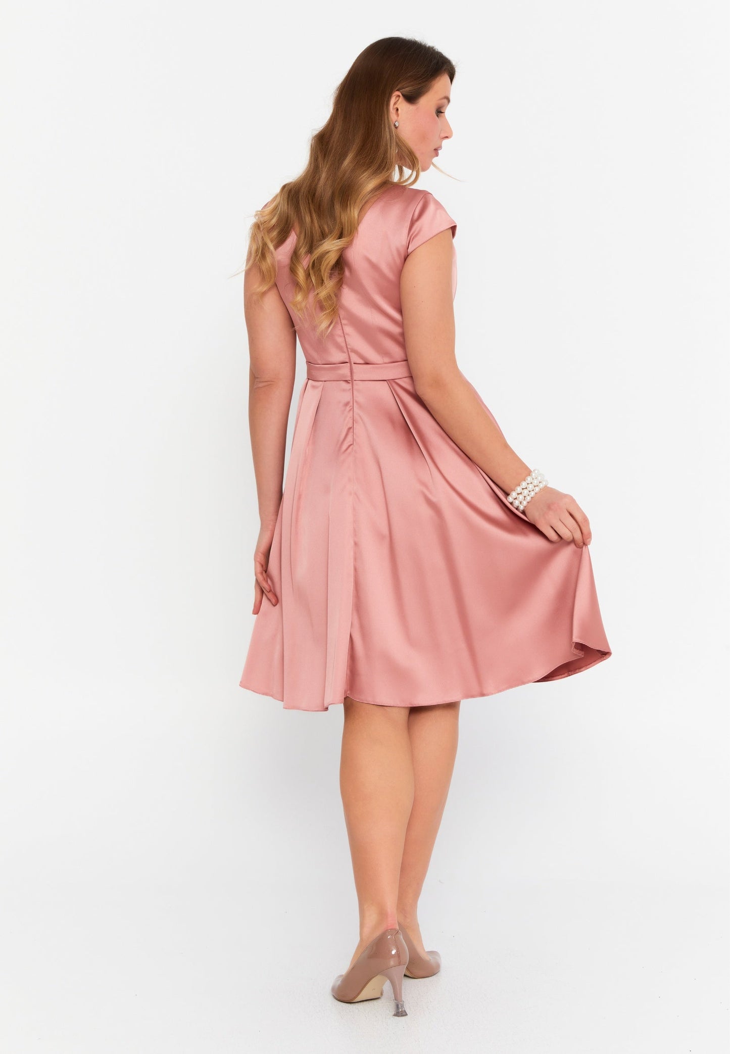 Short Sleeve Mini Satin Column Plus Size Evening Dress Unit Price: €31