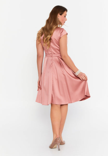 Short Sleeve Mini Satin Column Plus Size Evening Dress Unit Price: €31