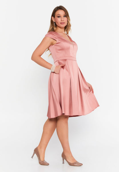 Short Sleeve Mini Satin Column Plus Size Evening Dress Unit Price: €31