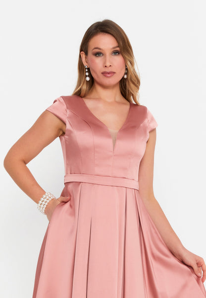 Short Sleeve Mini Satin Column Plus Size Evening Dress Unit Price: €31