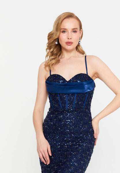 Sleeveless Midi Tulle Column Regular Evening Dress Unit Price: €34