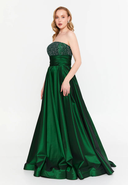 Strapless Maxi Polyester A - Line Regular Prom Dress Unit Price: €156
