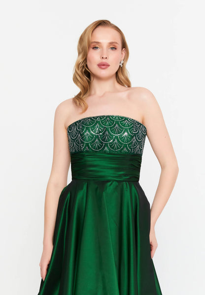 Strapless Maxi Polyester A - Line Regular Prom Dress Unit Price: €156