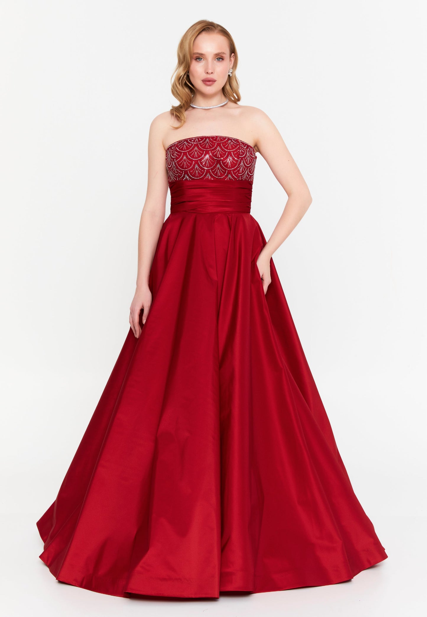 Strapless Maxi Polyester A - Line Regular Prom Dress Unit Price: €156