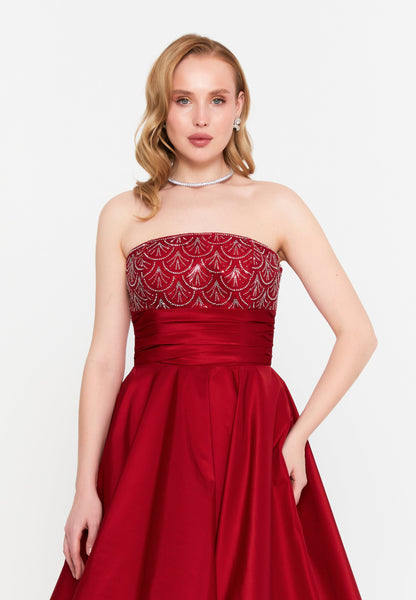 Strapless Maxi Polyester A - Line Regular Prom Dress Unit Price: €156