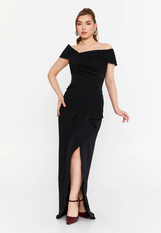 Off Shoulder Maxi Viscose Column Regular Wedding Guest Dress Unit Price: €55
