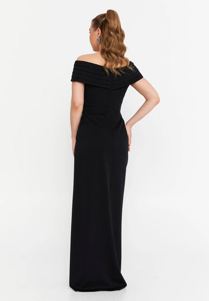 Off Shoulder Maxi Viscose Column Regular Wedding Guest Dress Unit Price: €55