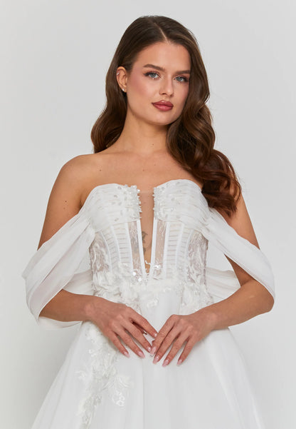 Off Shoulder Maxi Chiffon Regular Wedding Dress Unit Price: €240