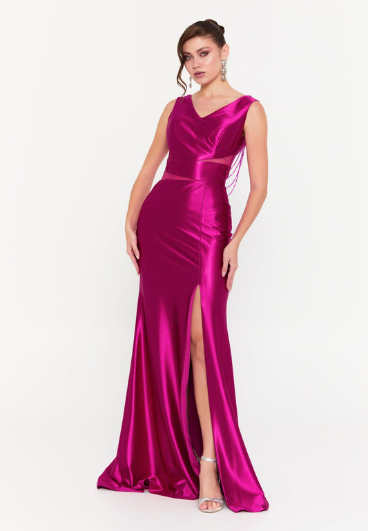 Sleeveless Maxi Satin Mermaid Regular Evening Dress Unit Price: €38