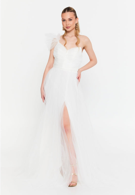 One Shoulder Maxi Tulle A - Line Regular Prom Dress Unit Price: €60