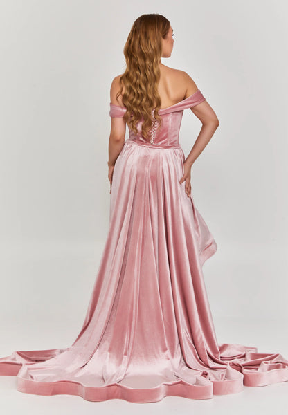 Off Shoulder Maxi Velvet Regular Engagement Dress Unit Price: €590