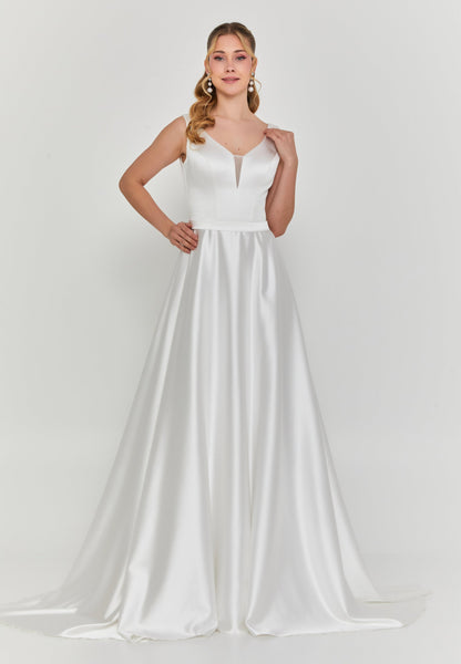 Sleeveless Maxi Satin Regular Wedding Dress Unit Price: €355
