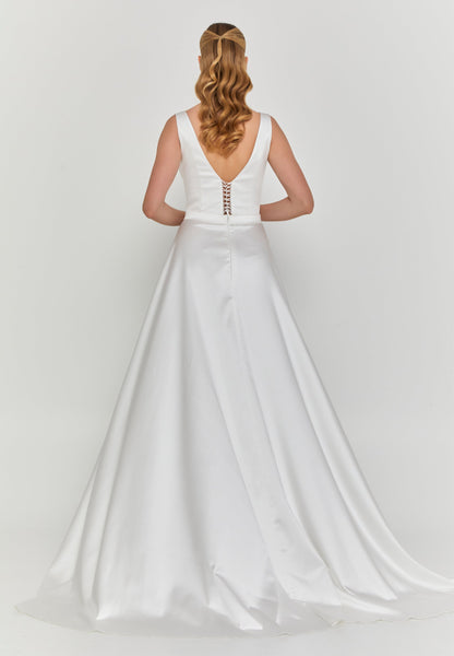 Sleeveless Maxi Satin Regular Wedding Dress Unit Price: €355