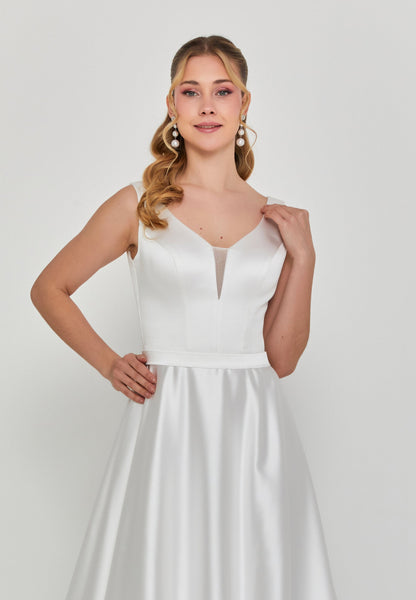 Sleeveless Maxi Satin Regular Wedding Dress Unit Price: €355